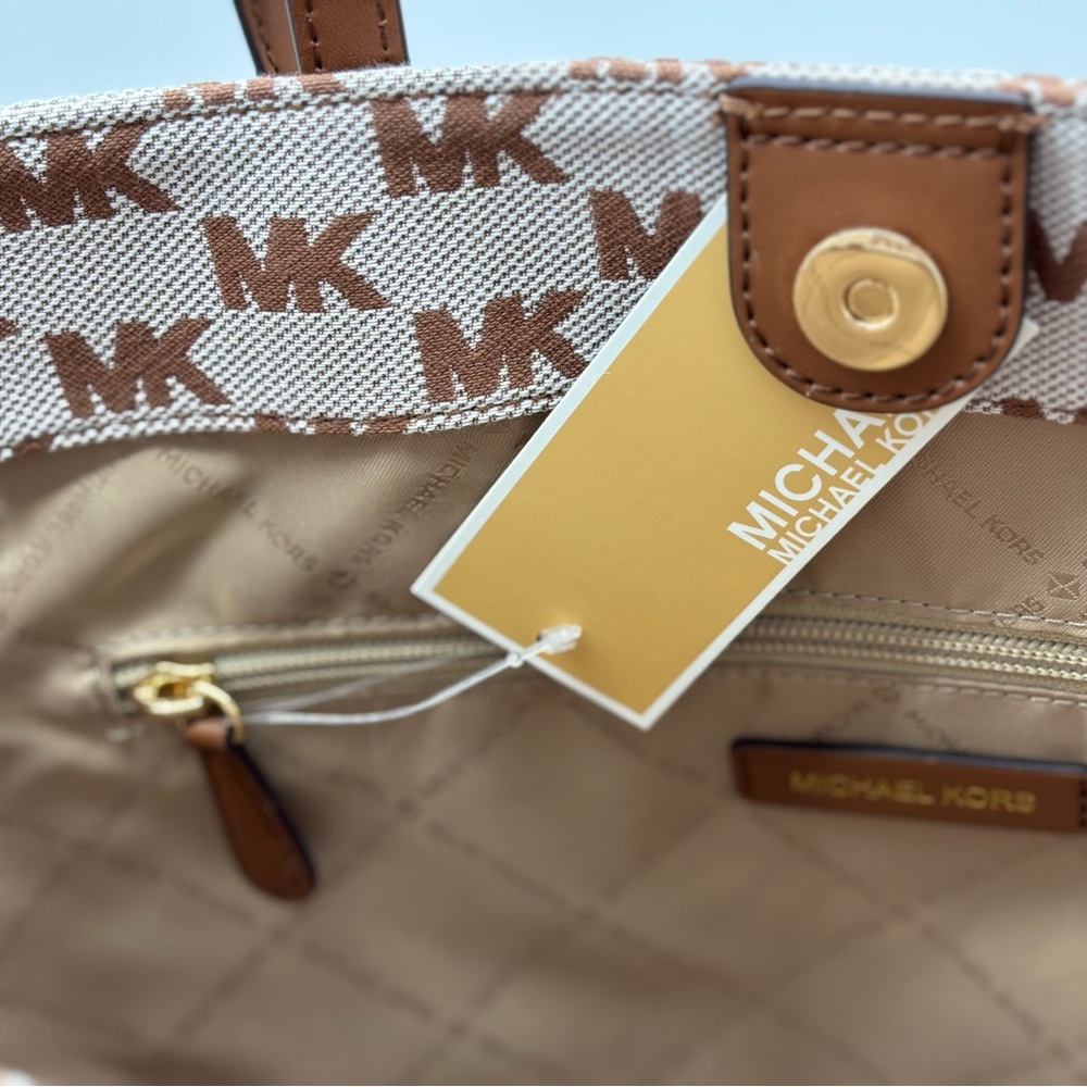 Michael Kors Vincent Large Logo Jacquard Tote Bag with Card Case NWT - Picture 13 of 15